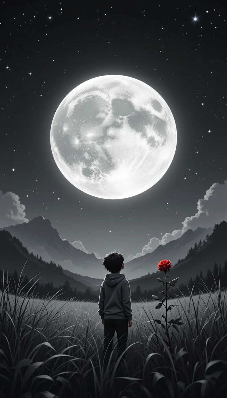 Little Boy Finds Love under the Night Sky