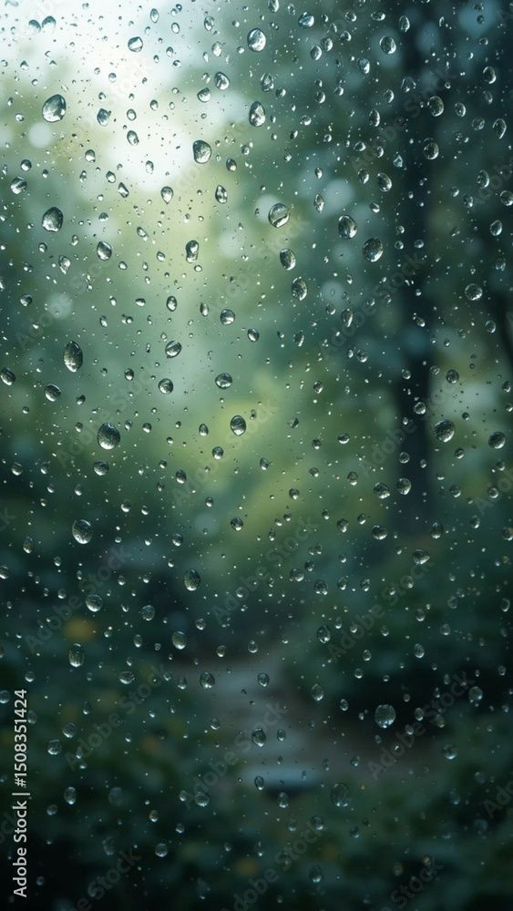 Mystical Water Droplets on the Window